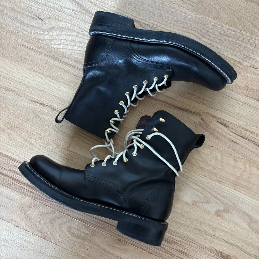RAG & BONE EMIL Black Combat Boots Women’s Size 38/US 8 - Picture 1 of 8